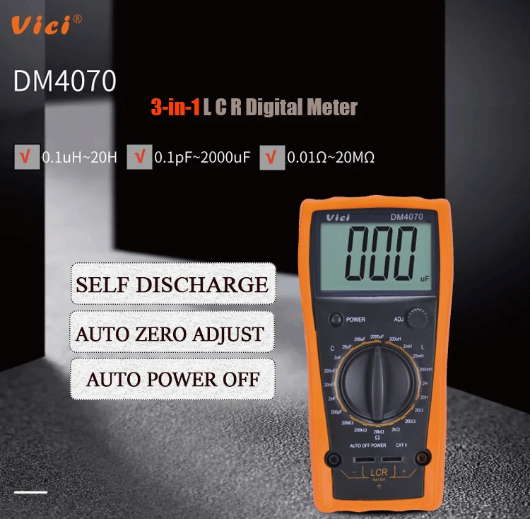 DM4070 Handheld Selfdischarge Manual Range LCR Digital Meter, View