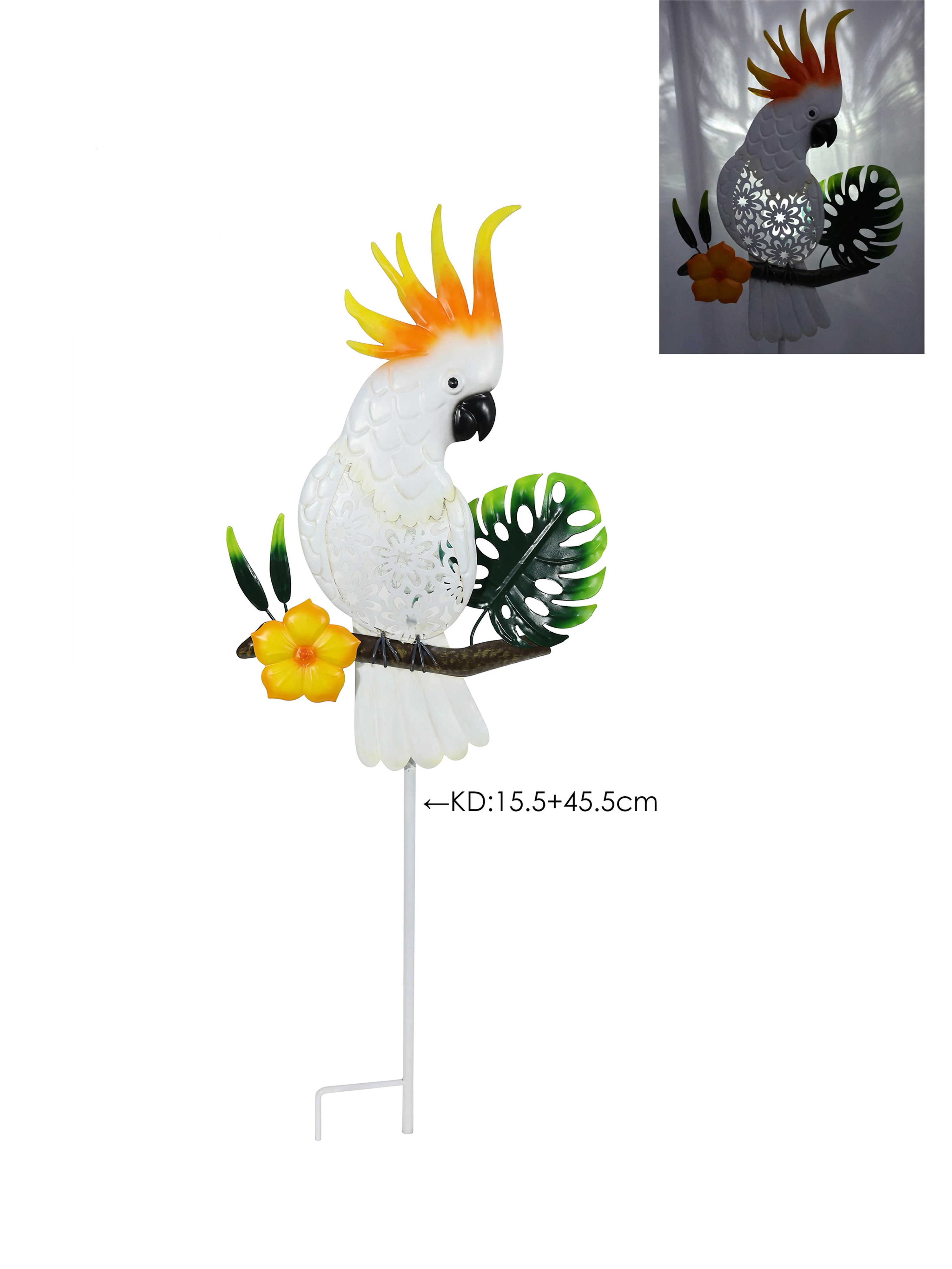 Outdoor  Metal Solar Parrot  Stakes For   as pic shows