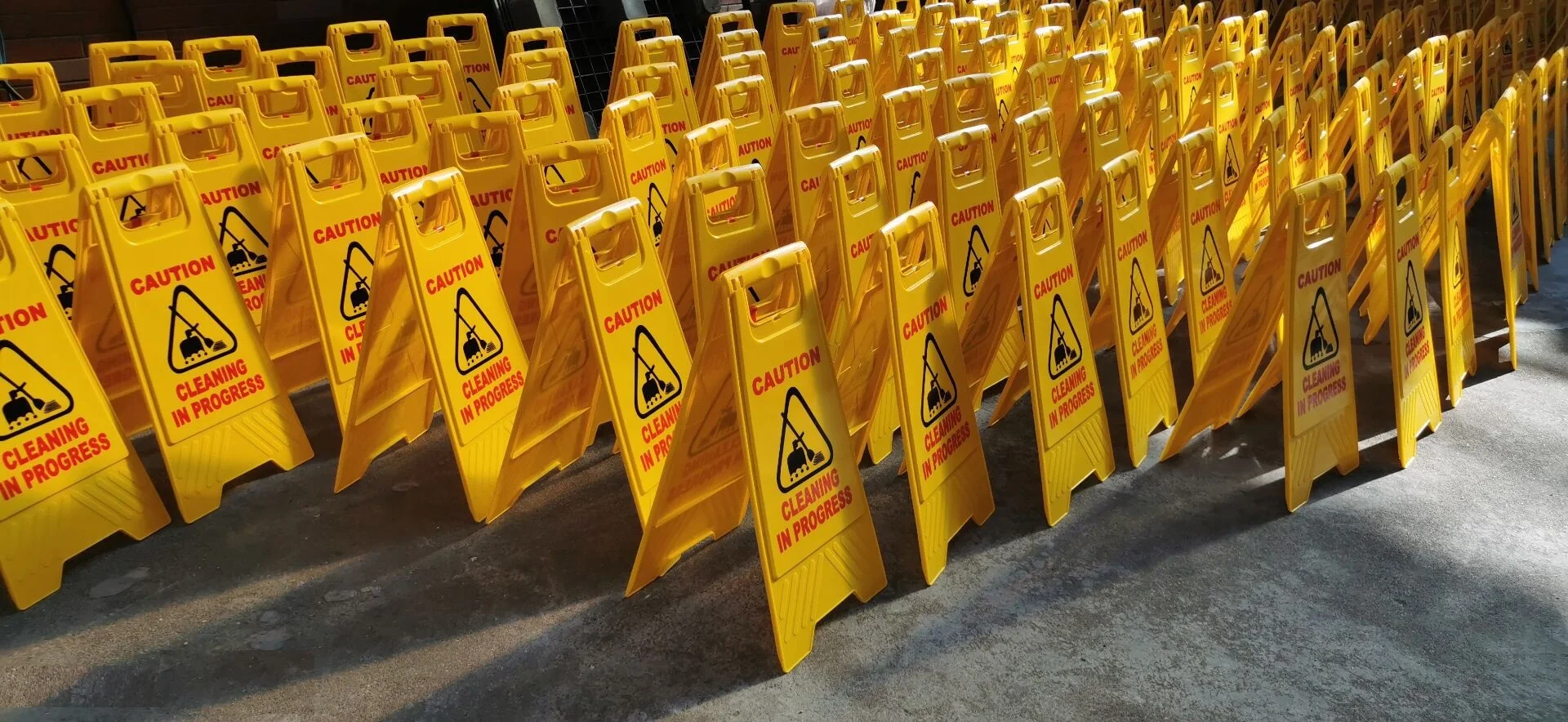 Yellow Wet Floor Caution a Collapsible Sign Bilingual Warning Signs for ...