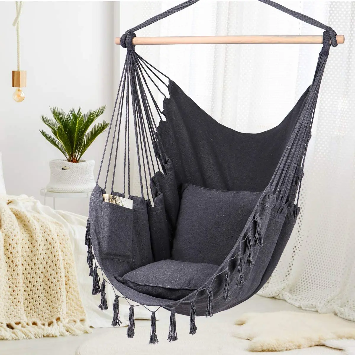 canvas swing chair hanging rope