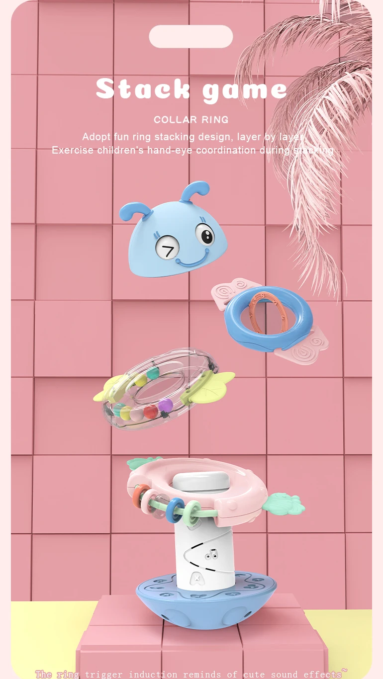 Educational Latest New Baby Roly Poly Toy Tumbler Plastic Music Lighting Ball for Kids