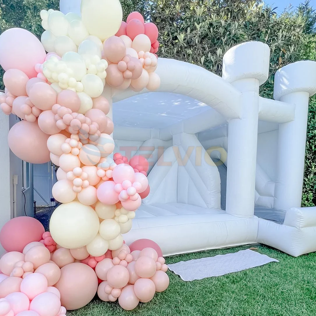 High Quality PVC Material White Inflatable Castle Commercial Inflatable House Wedding Inflatable Bounce House