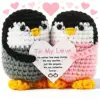 Love penguin hugging plush toy