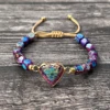 Pulsera de cuentas de piedra emperador púrpura