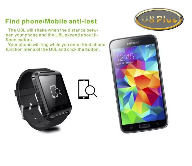 Wrist Watch U8 Smartwatch Bt Notifier Remote Device Bt