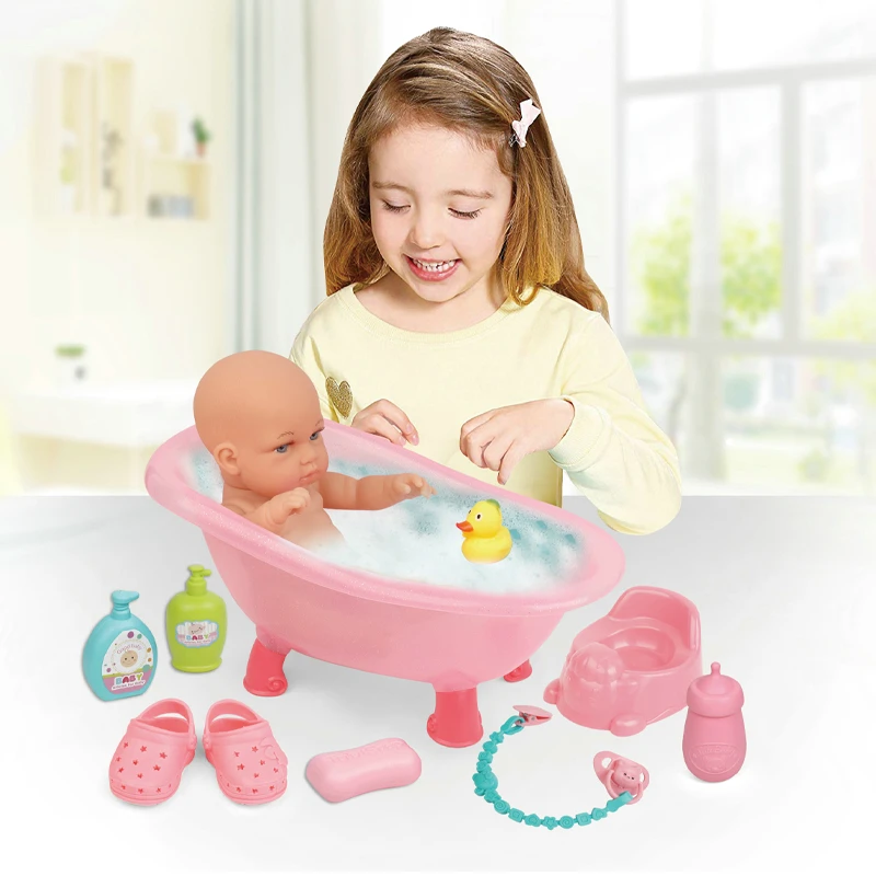 Kids Pretend Play Bathing Gift Toy Doll Accessories With 12 Inch Doll ...