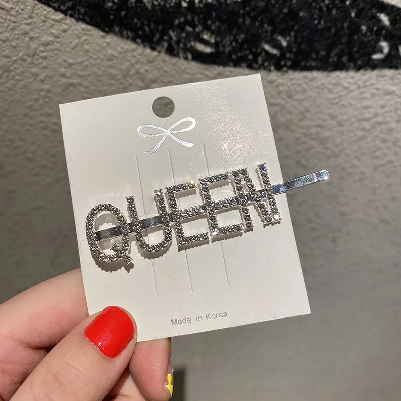 Go Party Letter Hair Pins Crystal Rhinestones Bobby Pin Hair Clips Women Hairgrip Full Diamond Barrette Hair Accessories