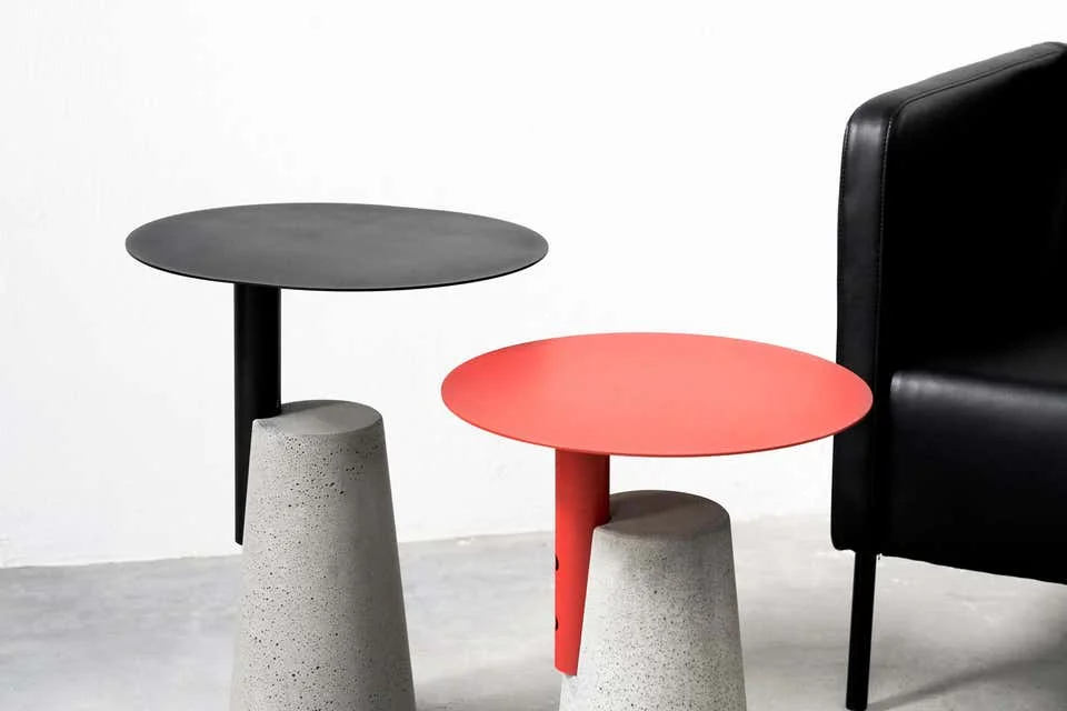 Adjustable Height Round Concrete Cement Table Bedroom Side Table Coffee Shop  Hotel  Side  Table