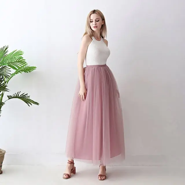 Layers Skirt New Tutu Skirt Women PLeated Long Tulle Girls Skirt