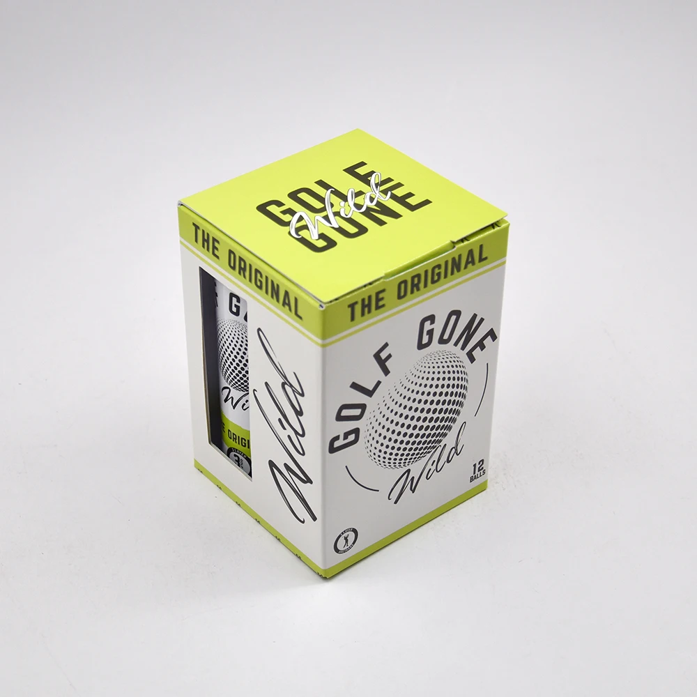 High-End Custom Logo Printed Golf Ball Gift Box with Clear Window and Recycle Paperboard for Fashion Trend Packaging