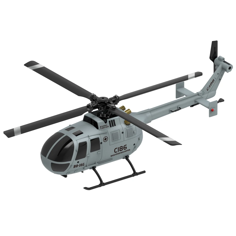 2022 hoshi c186 elicottero bo105 rc aereo 4 eliche 6 assi