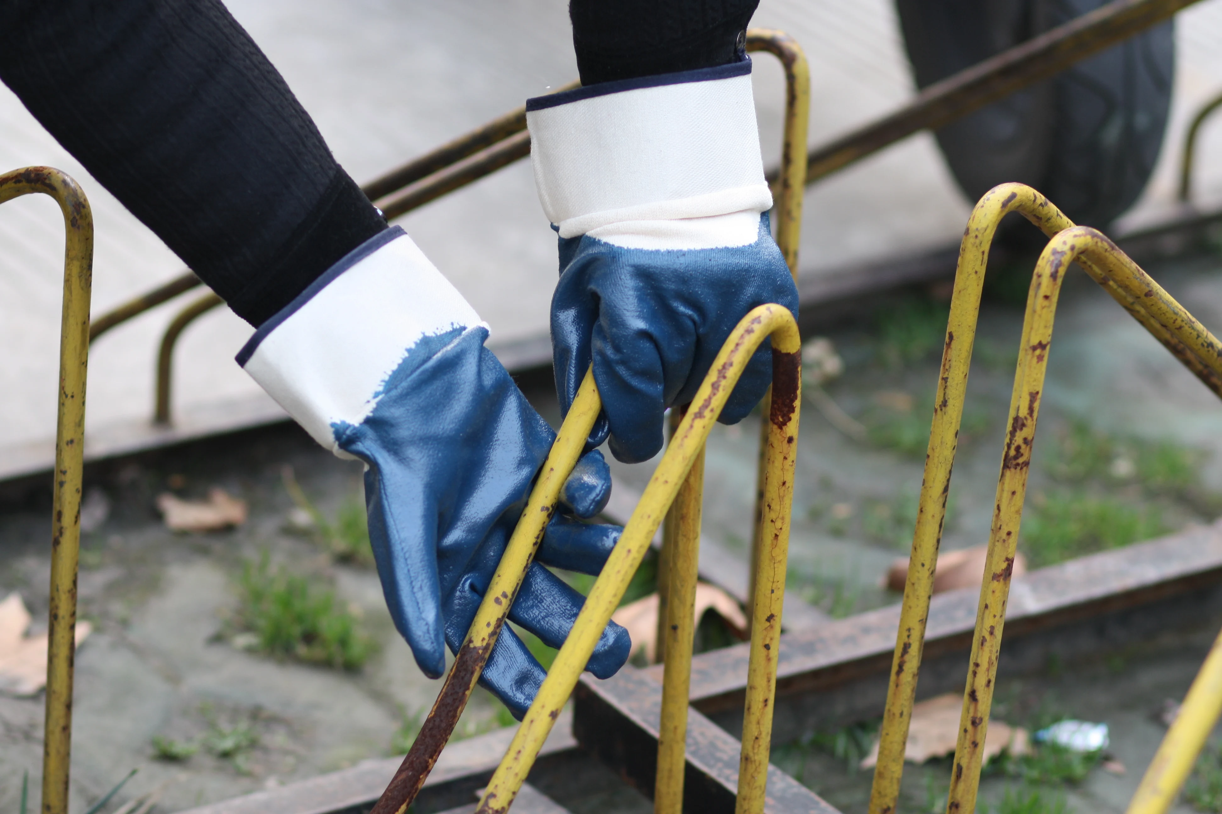 Nmsafety Ansi Nitrile Coated Gloves Oil Gas Blue Ppe Mining Glove