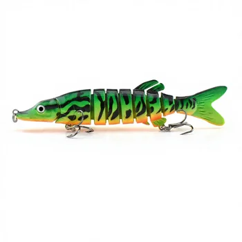 Eight Section Pike Barracuda 130mm Long-Cast Sinking Bait Lure ABS Bass Fishing Gear Hard Printed with Hooks Freshwater – Hard Lure – view 2