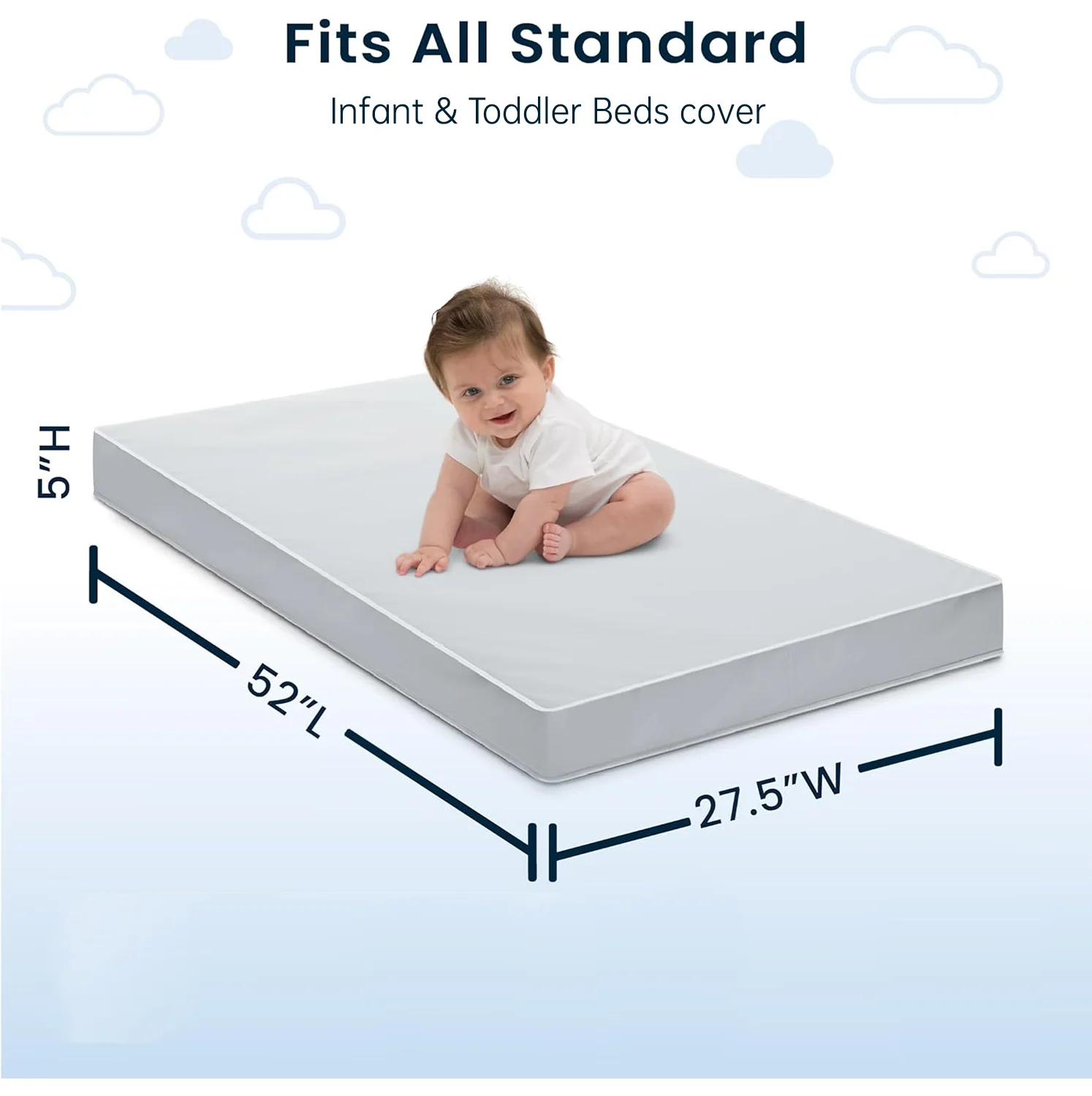 Oeko Certification Clean Easily Soft Skin-friendly Zipper Newborn Baby Crib Bed Mattress Cover factory