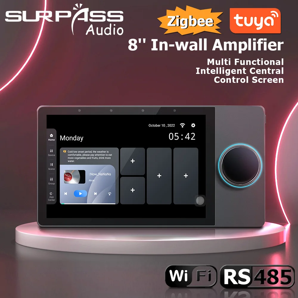 PW8425T SURPASS Tuya App WiFi Smart Home System Control Panel Touch Screen Remote Control Music System Blue Tooth Wall Amplifier