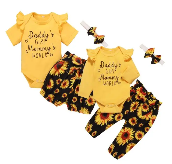 sunflower baby romper