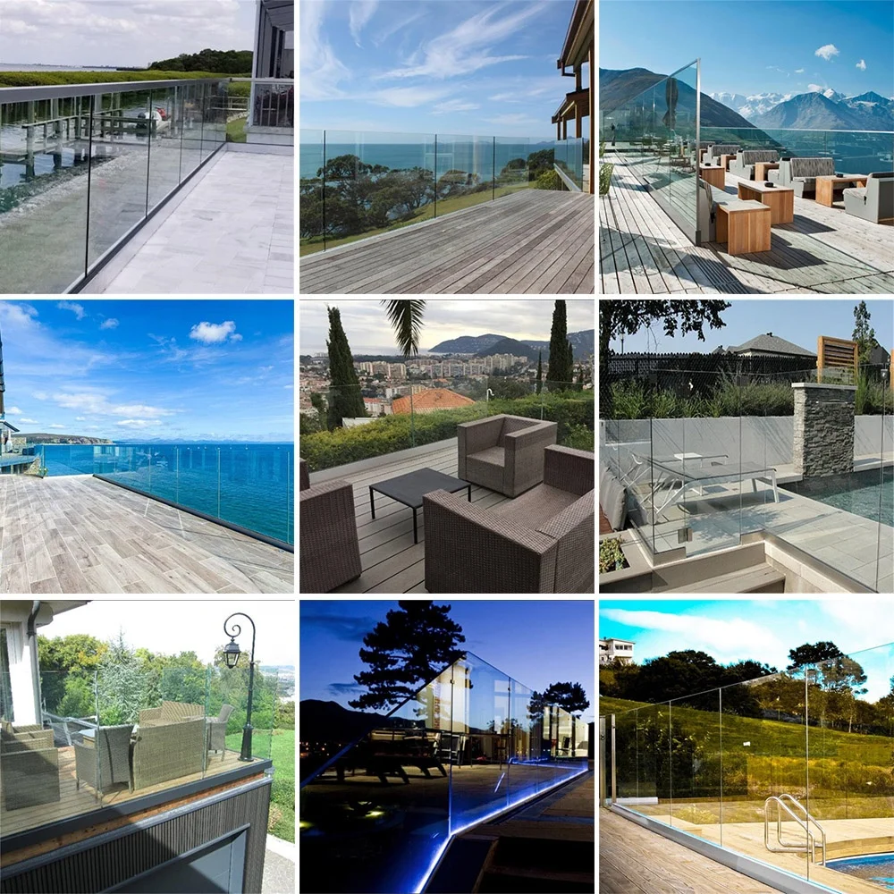 Hand Rails Balcony Aluminum Balcony Glass Railing Balustrades & Handrails