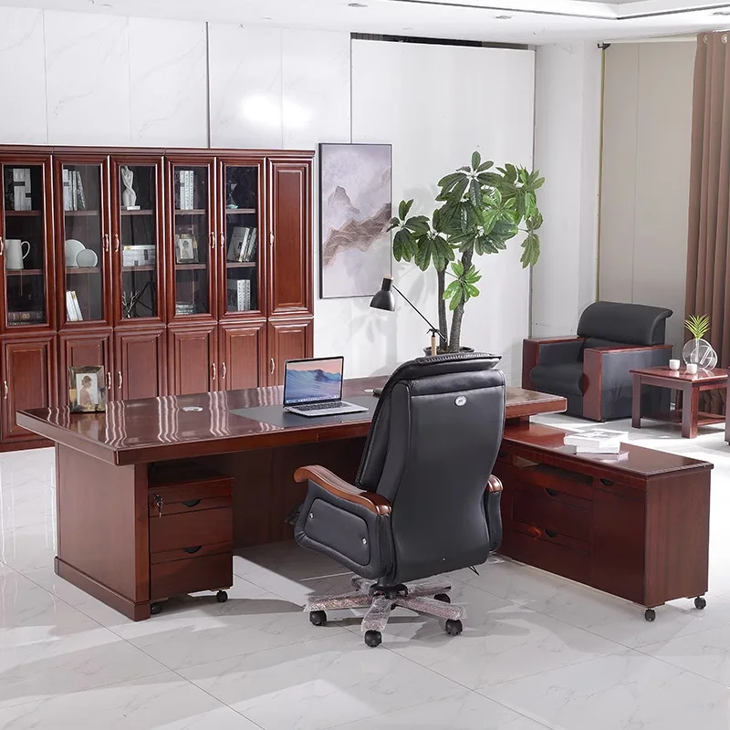 Office Workstation Modern Work Ceo Executive Furniture Computer Luxury Desks for Room Table and Chair Set Design image 2