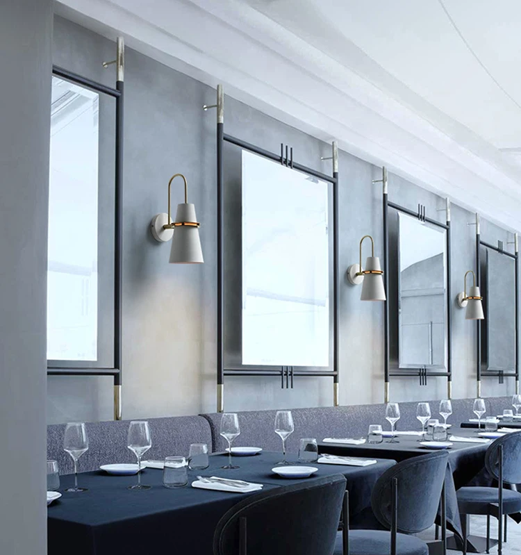 Modern Design Nordic Exterior Luxurious Decorative Bedside Blue Metal Wall Lamp
