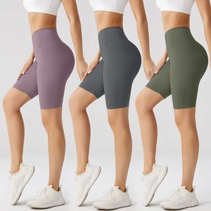 Custom High Waist Women's Gym Shorts Workout Sports Fitness Yoga Running Casual Knitted Manufactured Women Clothing Producer