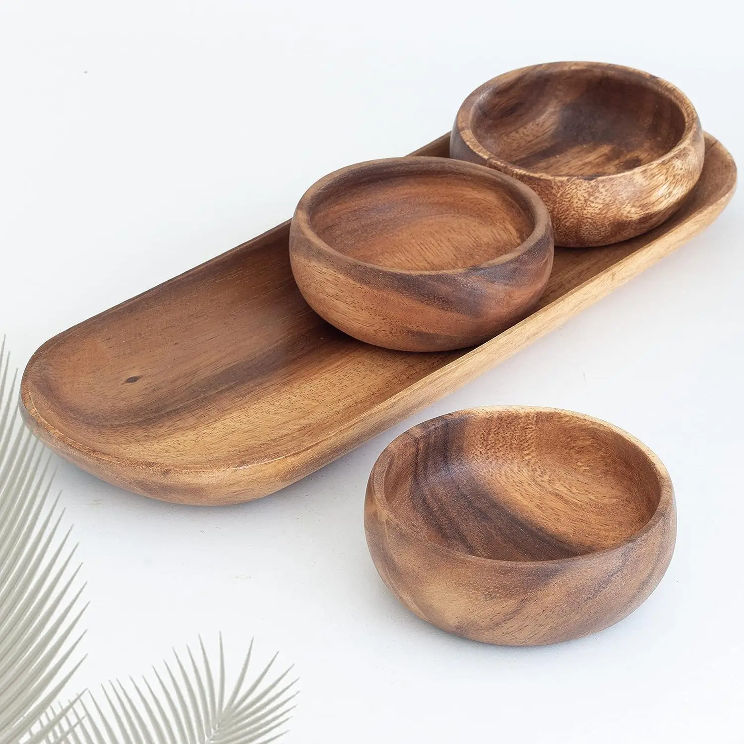 High Quality Acacia Wood Bowl Home Decorative Wooden Serving Fruit Bowl