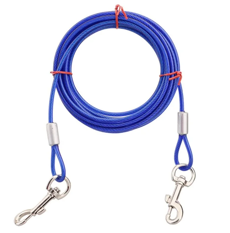 cable de amarre de 16 pies/5 m con revestimiento de PVC para patio camping Cable de amarre para perros 
