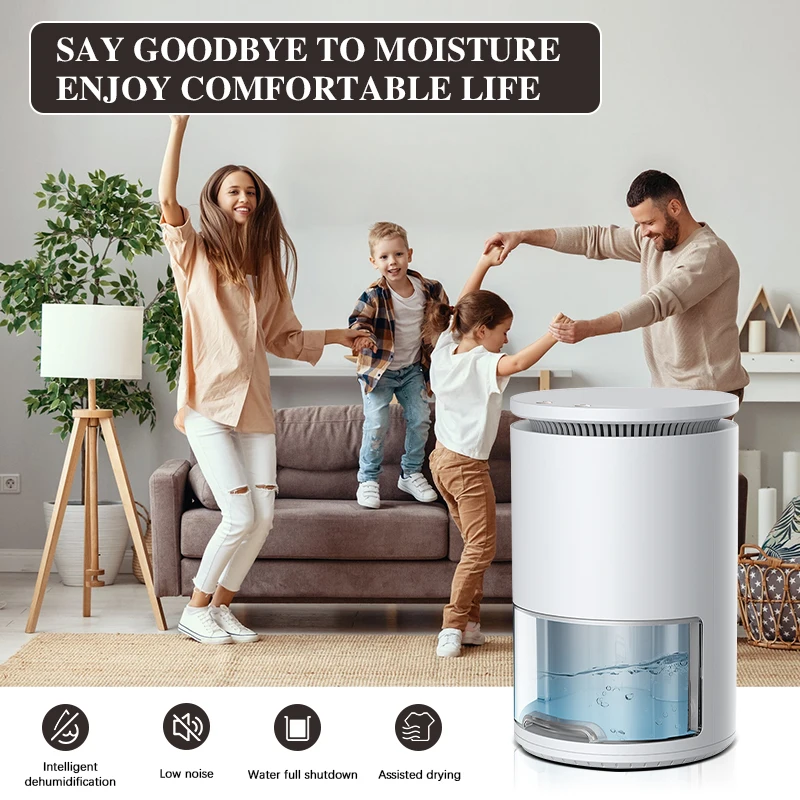Smart Portable Dehumidifier with Whisper-Quiet Design Advanced Humidity Monitoring for Home Use