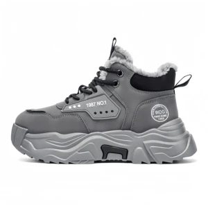 Mens Shoes Wear-resistant Waterproof Thick Sole Height-increasing Breathable High-top Vintage Work Boots Outdoor Hiking Boots