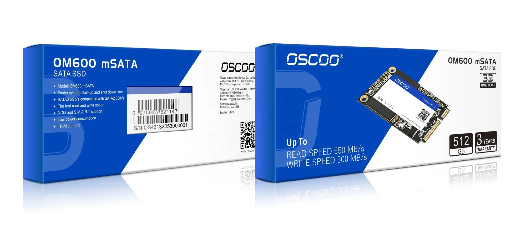 OSCOO Internal MSata SSD 128GB 256GB 512GB 1TB 2TB Solid State