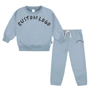 Winter Autumn Plain Blank Custom Logo Label Jumper Sweatshirt Jogger Pants Set Unisex Kids Girl Boy Sweatsuits