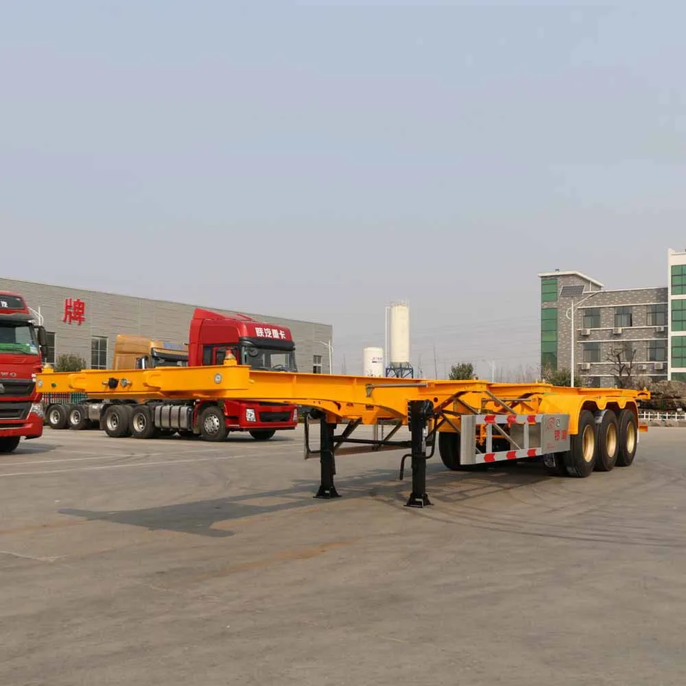 Factory Direct Sale 40FT Container Skeleton Semi Trailer Carbon Steel 12.00R20 Tires 3Axles Skeleton Semi Trailer In Stock details