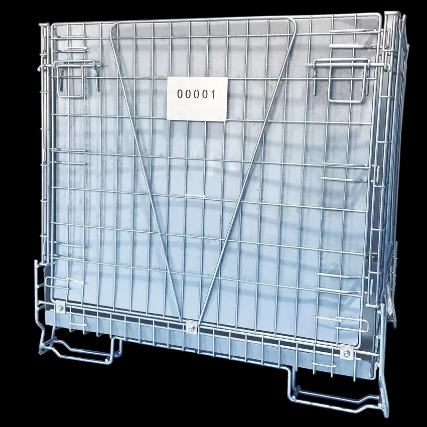 Warehouse Stackable Wire Mesh Box Collapsible Butterfly Cage Foldable