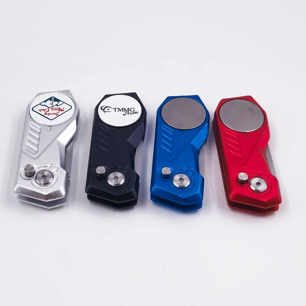  New Arrival Golf Metal Automatic Aluminum Handle Club logo Divot Repair Tool and Ball Marker