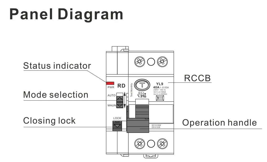 Self-Reclosing ELCB 2P 4P 40A 63A 30mA 300mA Auto Recloser Circuit Breaker RCD RCCB