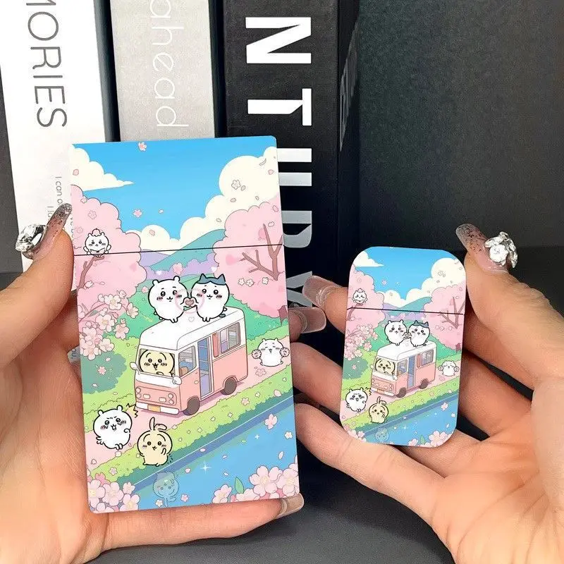 Chiikawa Cartoon Cigarette Case with Butane Lighter Set