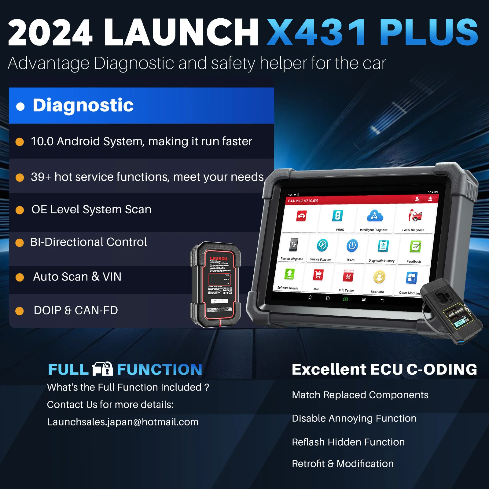 LAUNCH X431 IMMO PLUS Car Key Programming Tool Code Reader Automotive Diagnostic Scanner With 39 Resets 2 Years Free