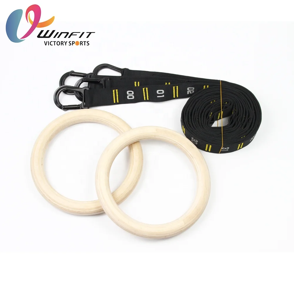 Sport Accessories Fitness Adjustable Exercise Strap Wooden Gymnastic ...