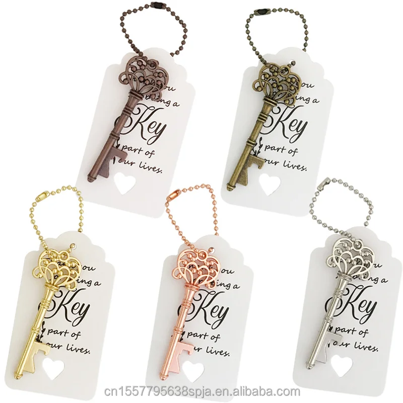 Vintage Key Bottle Opener Rustic Wedding/party Favors Guest Souvenir Gift Set With Escort Thank