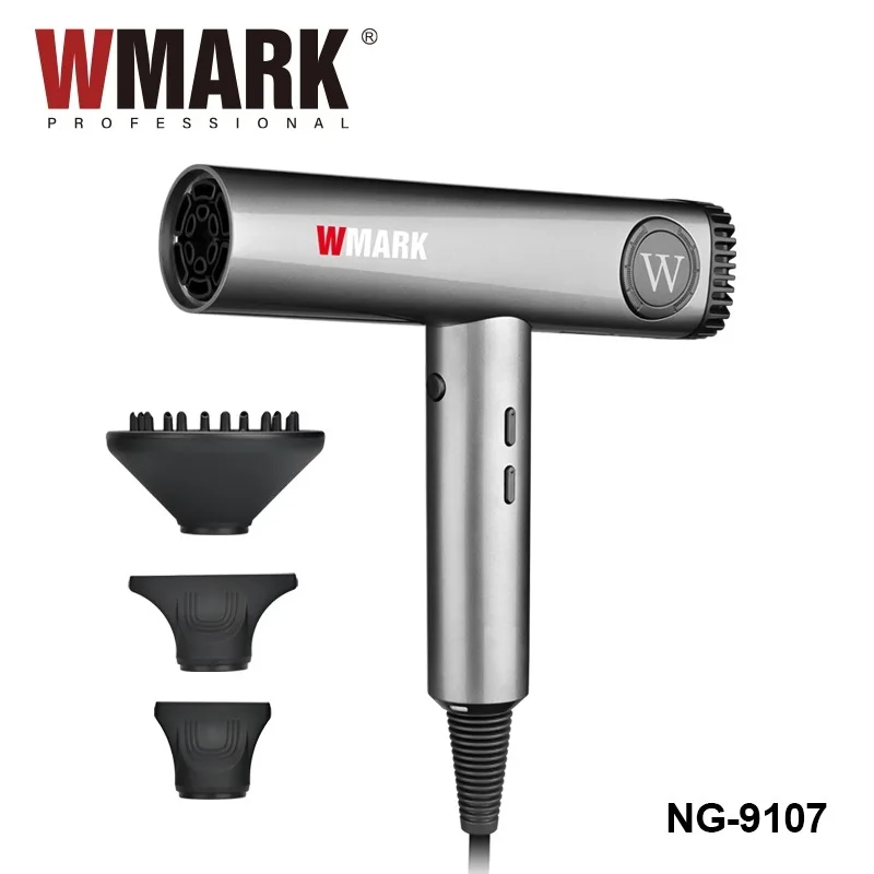 WMARK NG-9107 Customized Professional BLDC Brushless Motor High Speed 100,000RPM Hair Blower 2000W LED Display Barber Hair Dryer