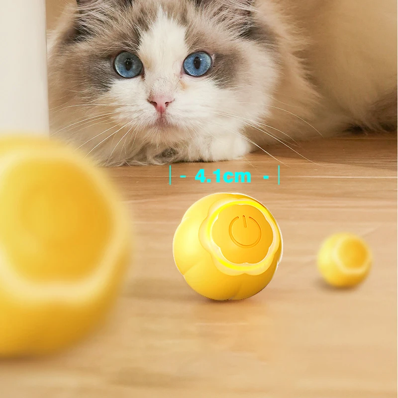 Interactive Cat Ball Toy Active Rolling Ball for Indoor Cats Exercise Automatic Cat Teaser Toy USB Rechargeable Balls Pet Gift