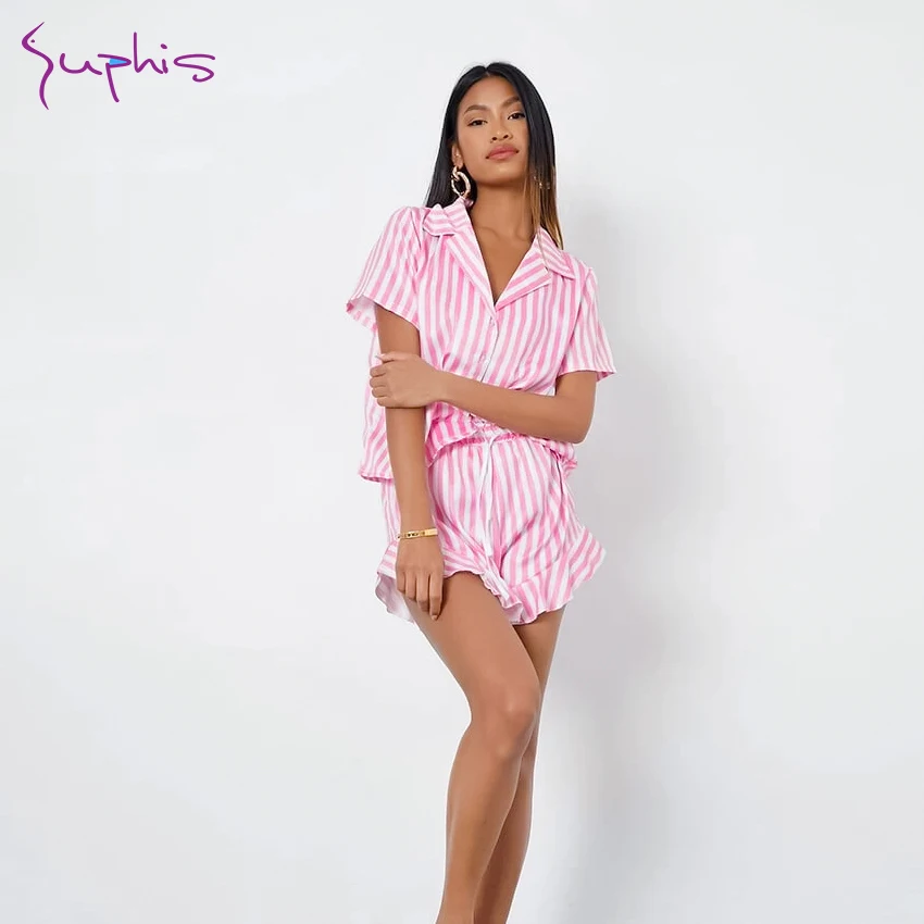 Suphis Sexy Cute Pajamas Short-sleeved 
