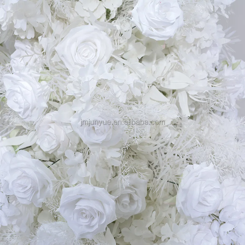 Pure White Rose Hanging Wedding Backdrop Silk White Artificial Flower ...