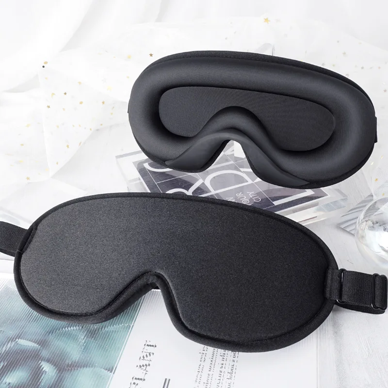 Custom Removable Memory Foam Eyelash Adjustable Sleeping Face Deep Cup Ice Silk 3D Sleep Eye Mask for Eye Lashes
