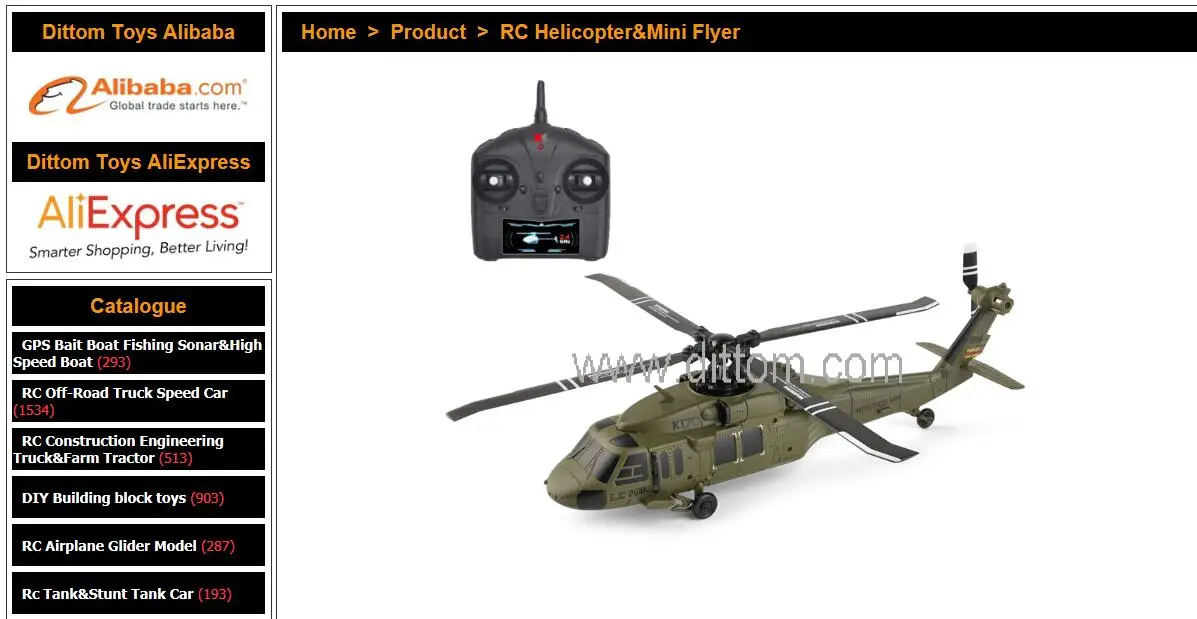 BAUBAUPLAY RC Hubschrauber K170 Black Hawk - 2.4G 4CH Mit 3 Batterien