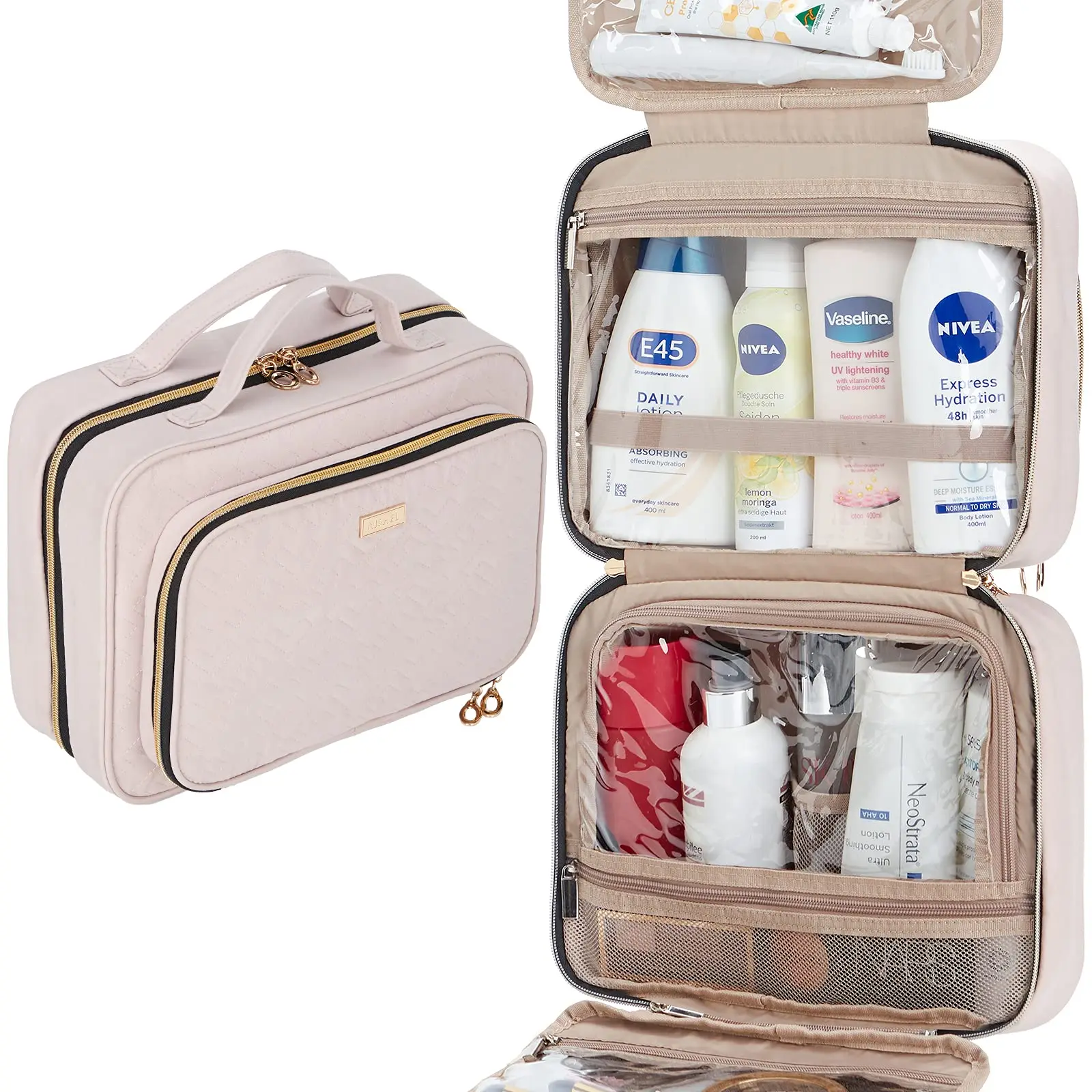 Hanging Travel Toiletry Bag,Visible Makeup Organizer,Makeup Case Travel ...