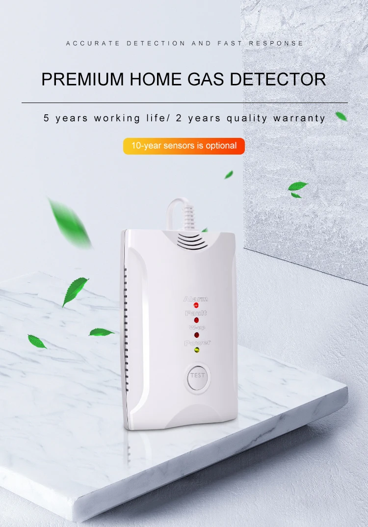 Low Profile Design Ce Approved Domestic Residential Methane Gas Alarm