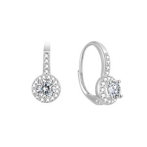 POLIVA Rhodium Plated 925 Sterling Silver Finding Bohemian Zircon Wedding Earrings