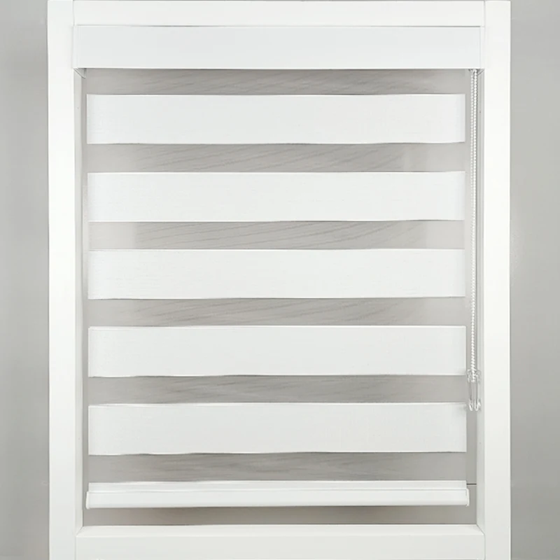Simple Vertical Pattern Zebra Shade 8mm Chain System for Offices Coffee Shops Homes-Built-in Installation Made Durable Polyester