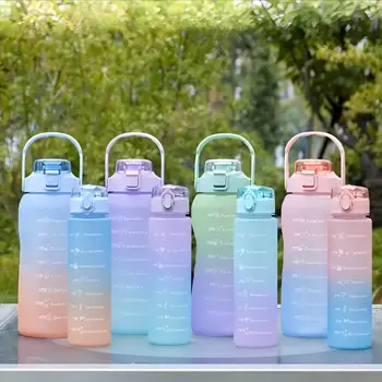 Best Selling 3-in-1 Water Bottle Fitness Sports Straw water bottle set of 3