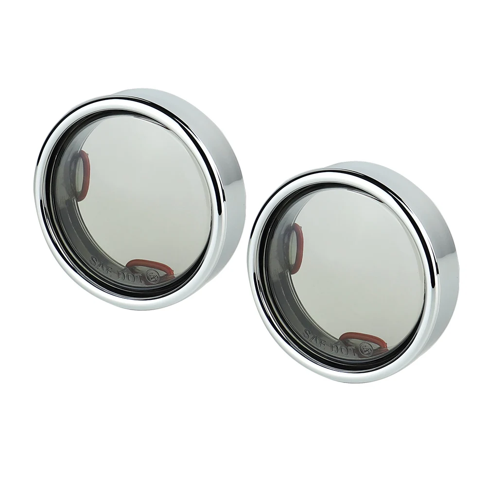 2Pcs Turn Signal Bezels Smoke Lens Cover Trim Rings Fit Touring Road King Motorcycle Accessories